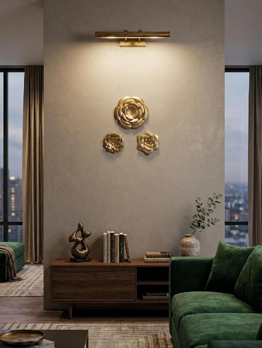 Habitat Gold Floral Metal Wall Decor Set